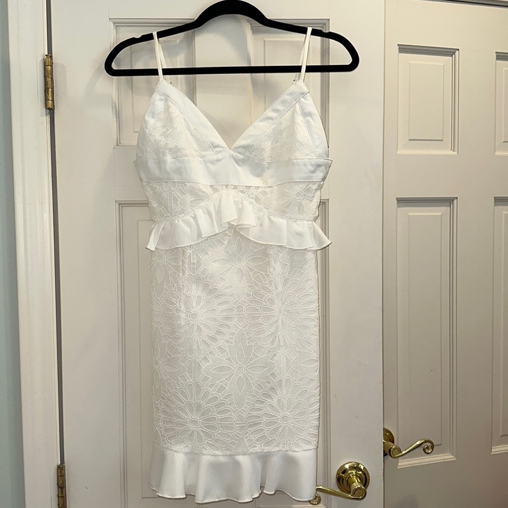 Gianni Bini white lace mini dress